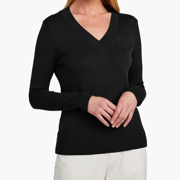 Women's Cotton Stretch V Neck Sweater Thumbnail