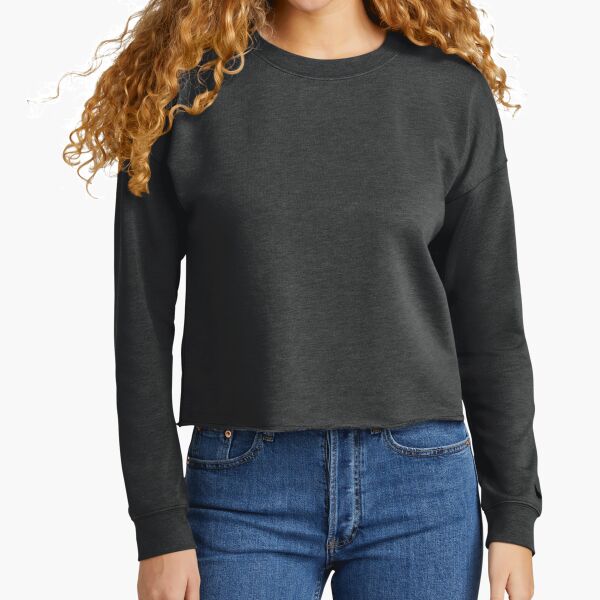 Women's Tri Blend Fleece Crop Crew Thumbnail