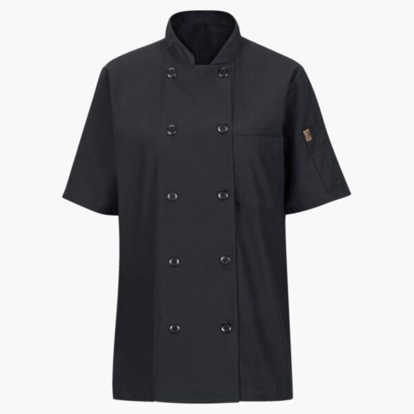 Women's Mimix™ Short Sleeve Chef Coat with OilBlok Thumbnail