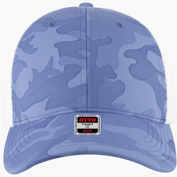 OTTO CAP "OTTO FLEX" Fitted 6 Panel Low Profile Mesh Back Trucker Hat Thumbnail