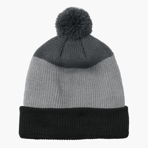 Cozy Striped Pom Beanie Thumbnail