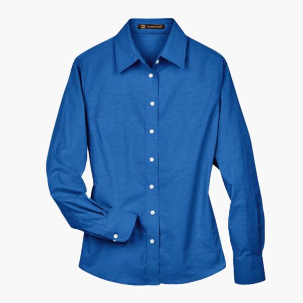 Women's Long Sleeve Oxford Dress Shirt Thumbnail