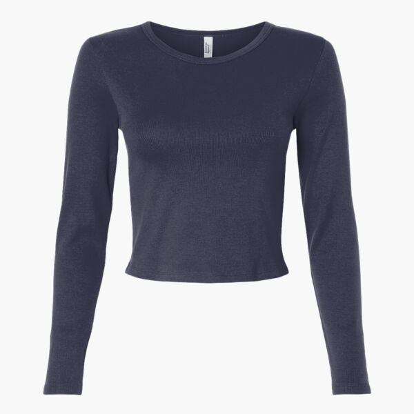 Women's Baby Rib Long Sleeve Cropped Tee Thumbnail