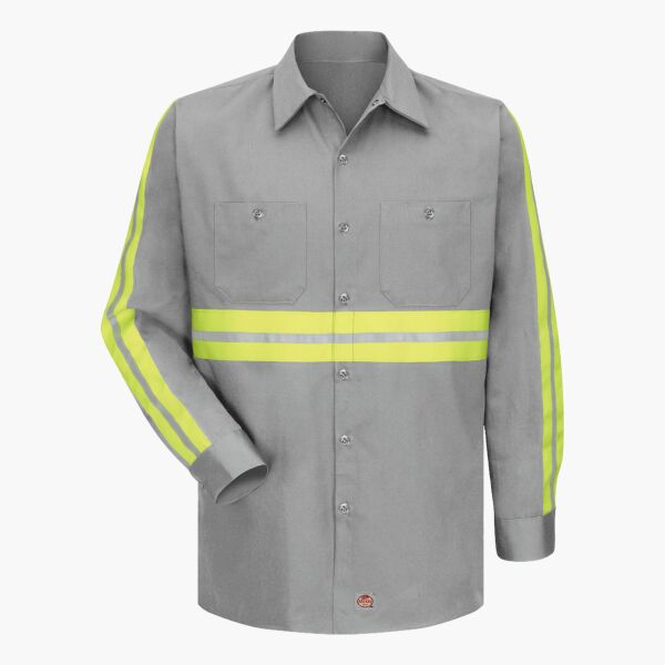Men's Enhanced Visibility Long Sleeve Cotton Work Shirt Thumbnail