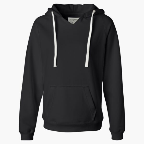 Women's Sueded V-Neck Hooded Sweatshirt Thumbnail