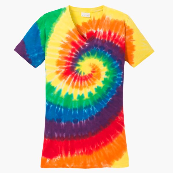 Women's Tie Dye V Neck Tee Thumbnail