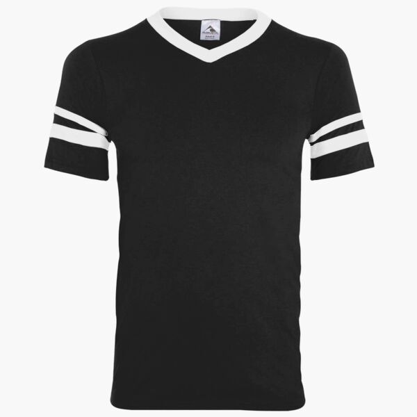 Youth V-Neck Jersey with Striped Sleeves Thumbnail