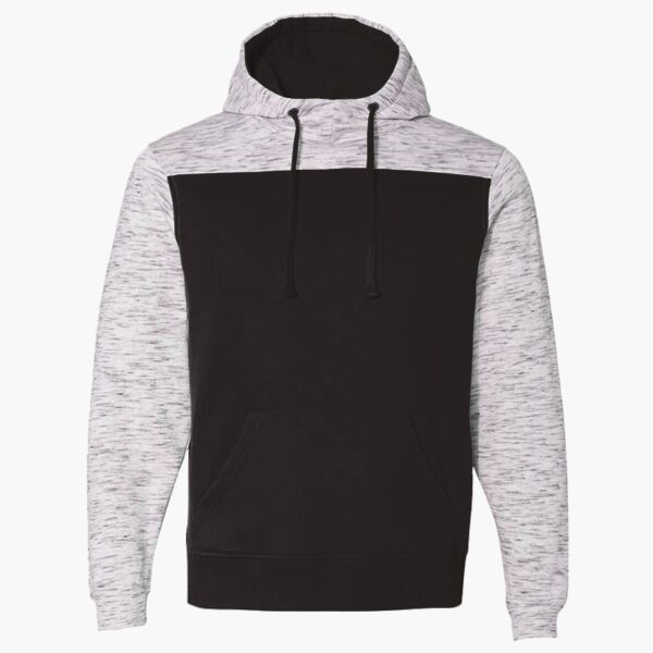Men's Mélange Fleece Colorblocked Hooded Sweatshirt Thumbnail