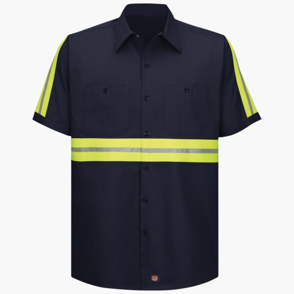 Men's Enhanced Visibility Short Sleeve Cotton Work Shirt Thumbnail