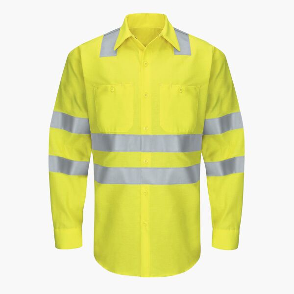 Men's Tall Enhanced & Hi-Visibility Long Sleeve Work Shirt Thumbnail