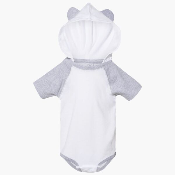 Infant Fine Jersey Raglan Bodysuit with Hood & Ears Thumbnail