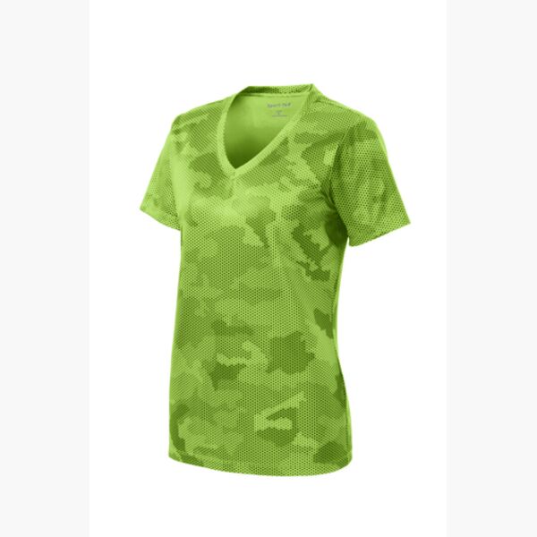 Sport-Tek® Ladies CamoHex V-Neck Tee Thumbnail