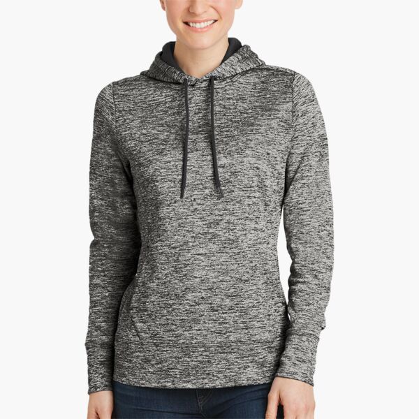 Ladies PosiCharge ® Electric Heather Fleece Hooded Pullover Thumbnail