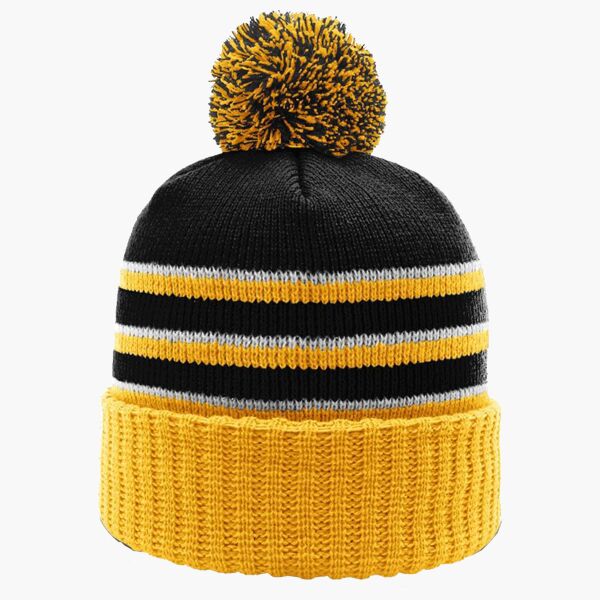 Stripe Pom Cuffed Beanie Thumbnail