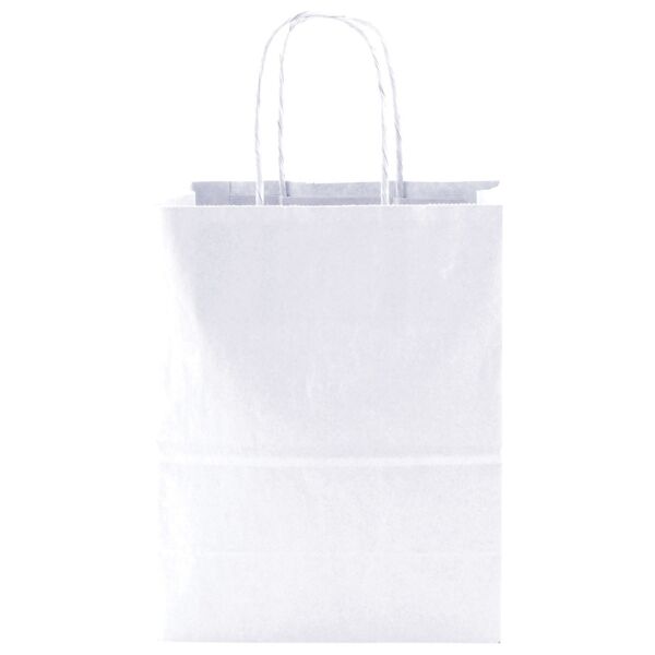 WHITE KRAFT SHOPPING BAG (8"X4.75"X10.25") Thumbnail