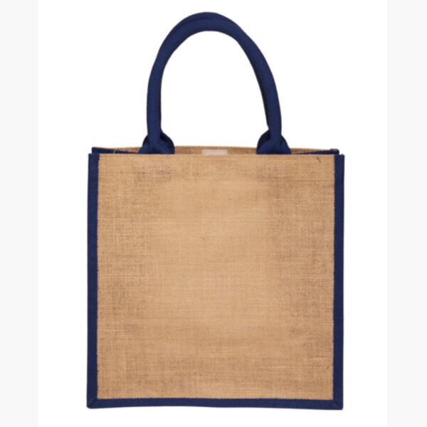 LAMINATED JUTE BAGS W/COLORED SIDES AND HANDLES Thumbnail