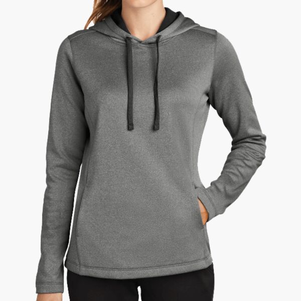 Ladies PosiCharge ® Sport Wick ® Heather Fleece Hooded Pullover Thumbnail