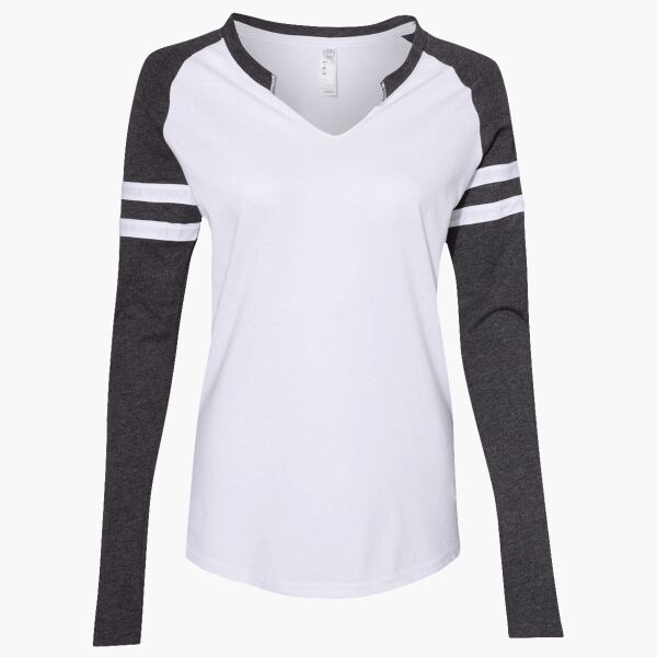 Women's Fine Jersey Mash Up Long Sleeve T-Shirt Thumbnail