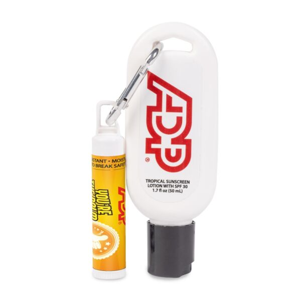 SUNSCREEN AND LIP BALM COMBO ON CARABINER Thumbnail
