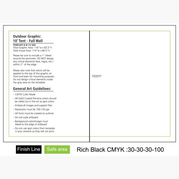 Premium 10‘ Tent Zipper Open Door in Wall (Full Bleed, Dye Sublimation) Thumbnail