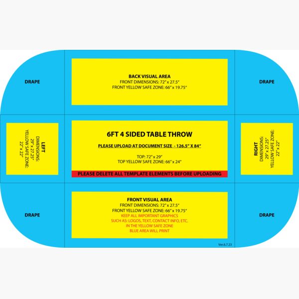 6FT TABLE THROW 4-SIDED WITH CUSTOM PRINT Thumbnail