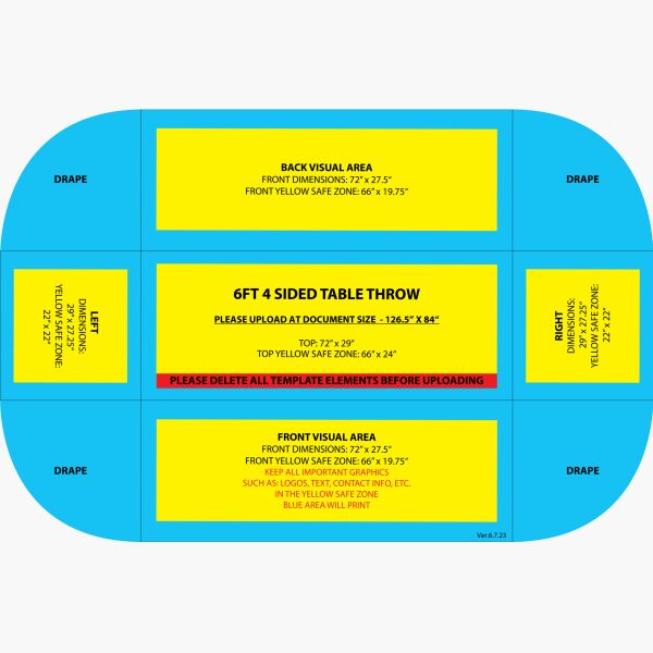 ONE CHOICE 6 FT 4-SIDED TABLE THROW FULL COLOR Thumbnail