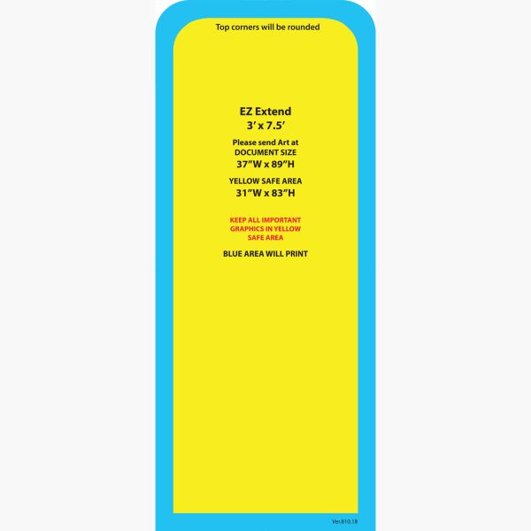 3 ft. EZ Extend® Display Single Sided Graphic Only with Black Back Fabric Thumbnail