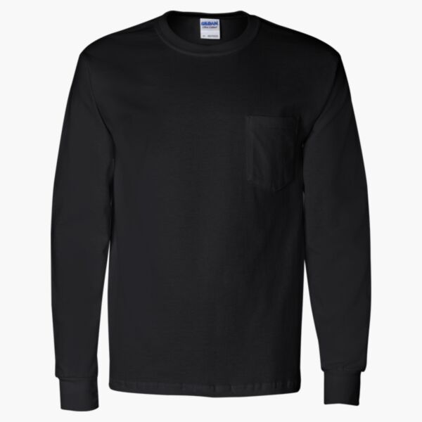 Ultra Cotton Long Sleeve T-Shirt with a Pocket Thumbnail