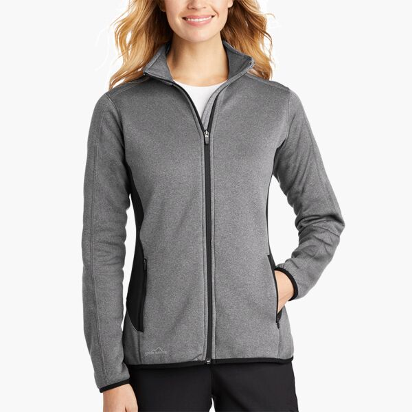 Ladies Full Zip Heather Stretch Fleece Jacket Thumbnail
