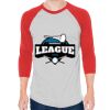 Unisex 50/50 Raglan Three-Quarter Sleeve Tee Thumbnail