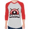 Unisex 50/50 Raglan Three-Quarter Sleeve Tee Thumbnail