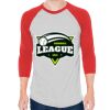 Unisex 50/50 Raglan Three-Quarter Sleeve Tee Thumbnail