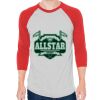 Unisex 50/50 Raglan Three-Quarter Sleeve Tee Thumbnail