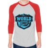 Unisex 50/50 Raglan Three-Quarter Sleeve Tee Thumbnail
