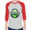 Unisex 50/50 Raglan Three-Quarter Sleeve Tee Thumbnail