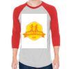 Unisex 50/50 Raglan Three-Quarter Sleeve Tee Thumbnail