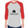 Unisex 50/50 Raglan Three-Quarter Sleeve Tee Thumbnail