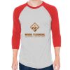 Unisex 50/50 Raglan Three-Quarter Sleeve Tee Thumbnail
