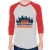 Unisex 50/50 Raglan Three-Quarter Sleeve Tee Thumbnail