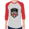 Unisex 50/50 Raglan Three-Quarter Sleeve Tee Thumbnail