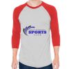 Unisex 50/50 Raglan Three-Quarter Sleeve Tee Thumbnail