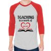 Unisex 50/50 Raglan Three-Quarter Sleeve Tee Thumbnail