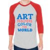 Unisex 50/50 Raglan Three-Quarter Sleeve Tee Thumbnail