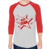 Unisex 50/50 Raglan Three-Quarter Sleeve Tee Thumbnail
