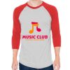 Unisex 50/50 Raglan Three-Quarter Sleeve Tee Thumbnail
