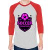 Unisex 50/50 Raglan Three-Quarter Sleeve Tee Thumbnail