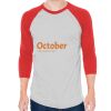 Unisex 50/50 Raglan Three-Quarter Sleeve Tee Thumbnail
