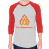 Unisex 50/50 Raglan Three-Quarter Sleeve Tee Thumbnail
