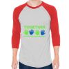 Unisex 50/50 Raglan Three-Quarter Sleeve Tee Thumbnail