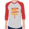 Unisex 50/50 Raglan Three-Quarter Sleeve Tee Thumbnail